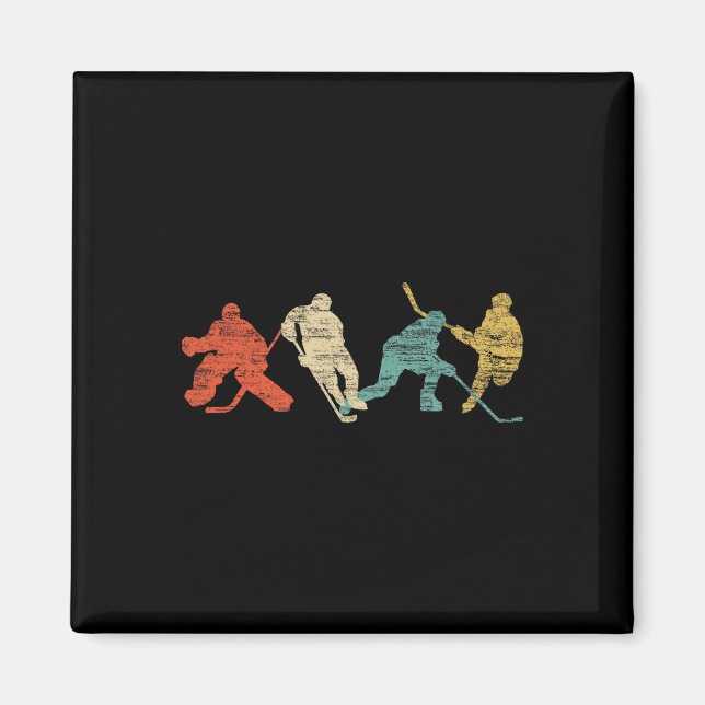 Aimant Hockey sur glace de style vintage (Devant)
