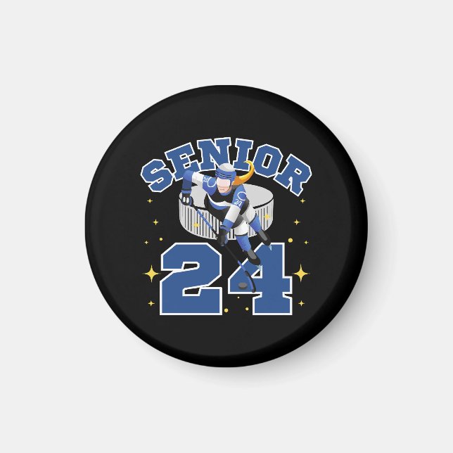 Aimant Hockey sur glace drôle Senior 2024 (Devant)