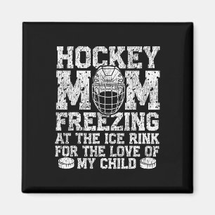 Aimant Hockey sur glace Maman vintage Mère Hockey Mom gel
