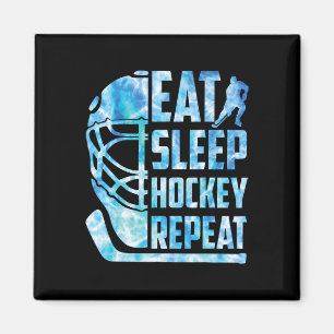 Aimant Hockey sur glace Manger Dormir Hockey Répéter Drôl