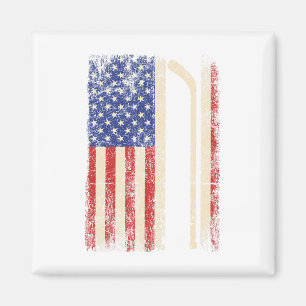 Aimant Hockey Usa Drapeau Américain Bâton de Hockey Hocke