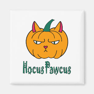 Aimant Hocus pawcus Halloween citrouille ginger cat magie