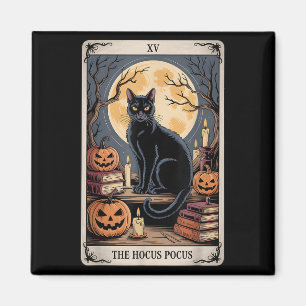 Aimant Hocus Pocus Tarot Halloween Chat Citrouille Mystic