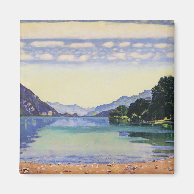 Aimant Hodler - Lac Thun de Lessig, célèbre peinture, (Devant)