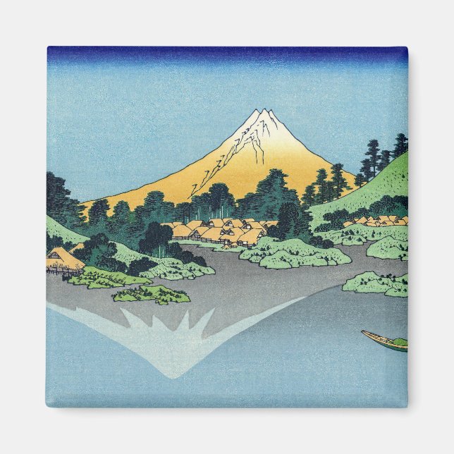Aimant Hokusai - Le Mont Fuji reflète le lac Kawaguchi (Devant)