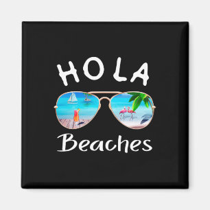 Aimant Hola Beaches Sungles été Flamant rose Plage Océan