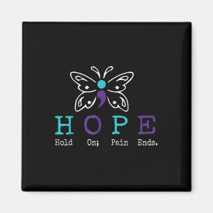 Aimant Hold On Hope Semicolon Cadeau Prévention du suicid