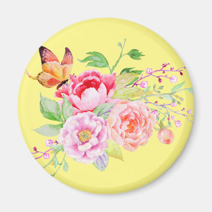 Aimant holiES - Bouquet de fleurs de printemps d'aquarell