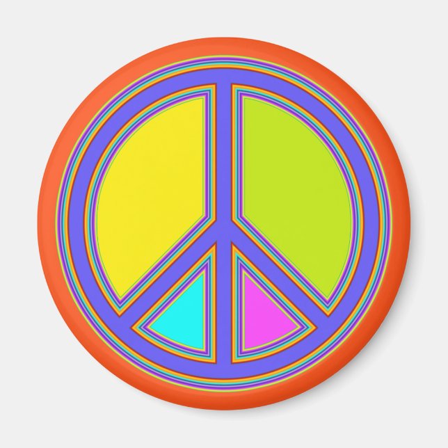 Aimant holiES - panneau coloré PEACE + vos idées (Devant)