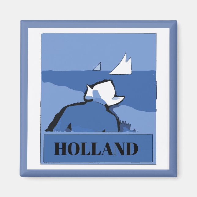 Aimant HOLLAND, Néerlandais bleu, modifier le texte (Devant)