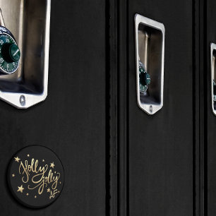 Aimant Holly Jolly AF Shiny Gold Faux Foil Script