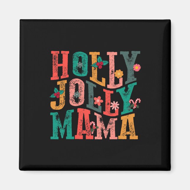 Aimant Holly-jolly maman Matching Joyeux Noël Holi (Devant)
