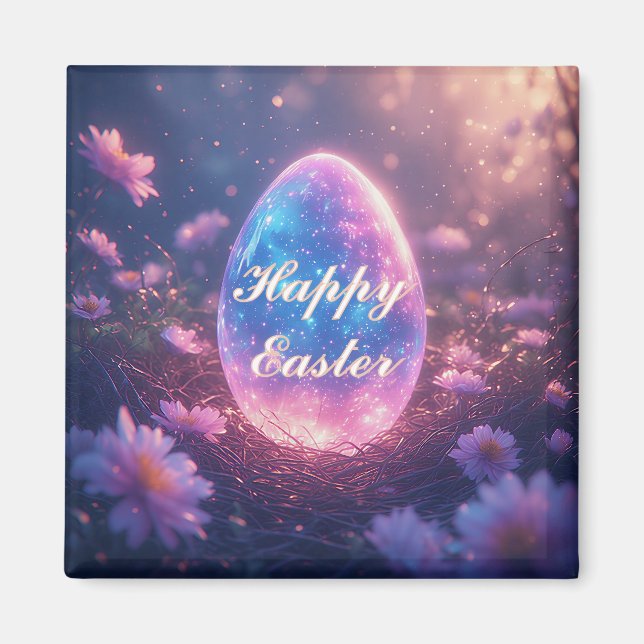 Aimant Holographic Neon Easter Egg Card (Devant)