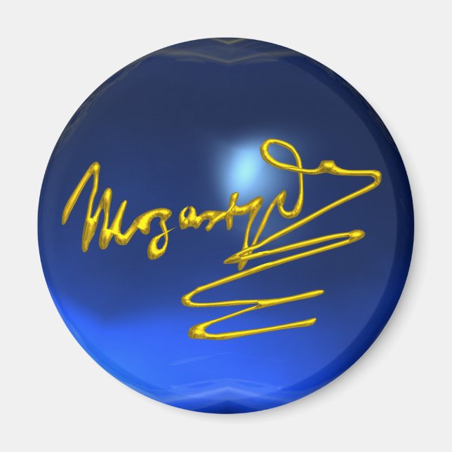 Aimant HOMAGE À MOZART, saphir bleu (Devant)