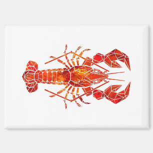 Aimant Homard polygonal rouge