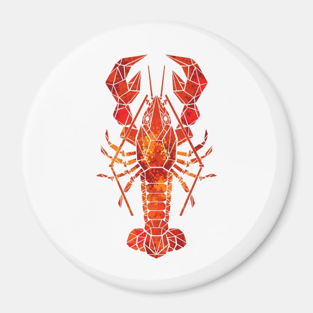 Aimant Homard polygonal rouge (Devant)