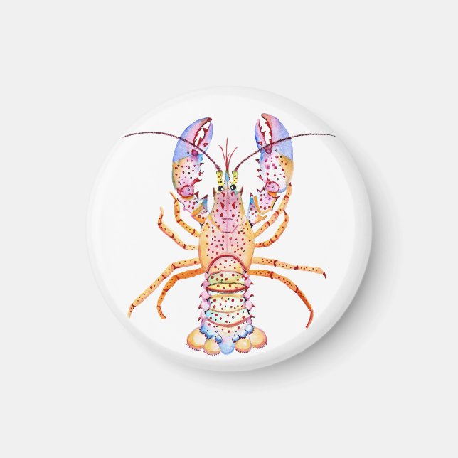 Aimant Homard rose et bleu (Devant)