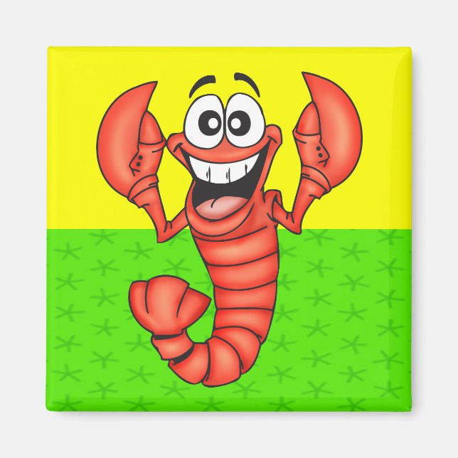 Aimant Homard souriant drôle (Devant)