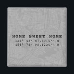 Aimant Home Sweet Home | Carte et coordonnées personnalis<br><div class="desc">Créez votre propre carte personnalisée et coordonne l'aimant avec ce modèle facile à utiliser. Cet aimant modèle dispose de coordonnées personnalisées et d'une carte en niveaux de gris modèle générique avec des coordonnées personnalisées présentées en lettres de machine à écrire sur un arrière - plan gris. Simple design gris, la...</div>