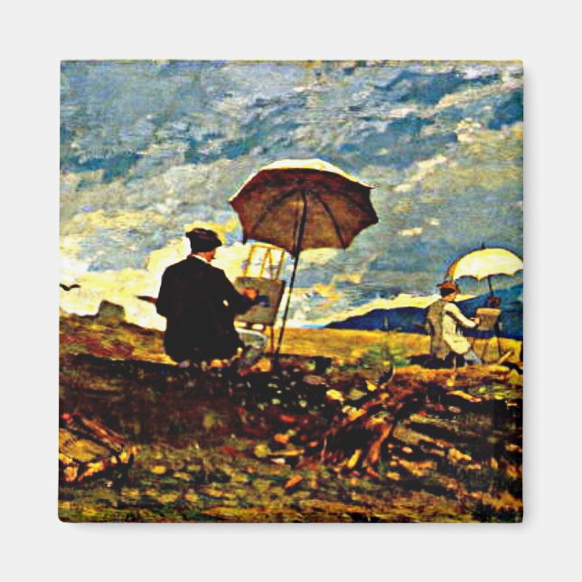 Aimant Homère : Artistes Sketching in the White Mountains (Devant)