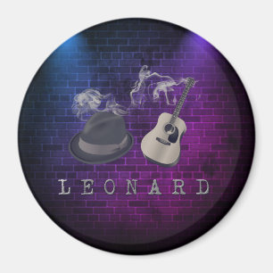 Aimant Hommage aux lumières violettes bleues de Leonard