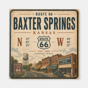 Aimant Hommage patrimonial de la Baxter Springs Highway