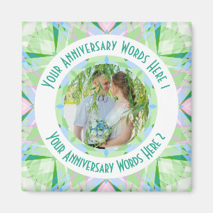 Aimant Hommage Personnalisé Anniversaire Vert Photo Salut