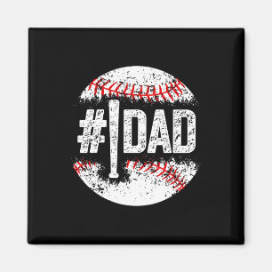 Aimant Homme 1 Papa Baseball Numéro Un Papa Fils Baseball
