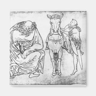 Aimant Homme assis, Chevalier montant son cheval