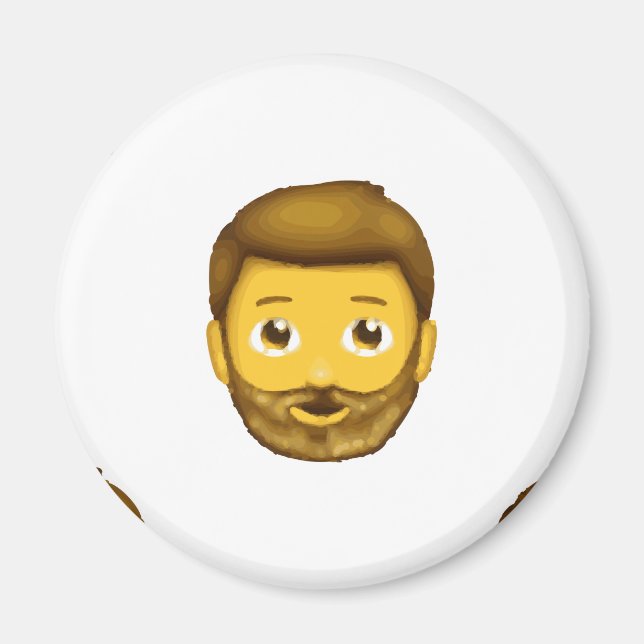 Aimant homme barbu émoji (Devant)