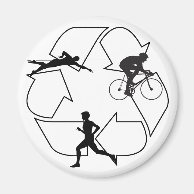 Aimant Homme de triathlon (Devant)