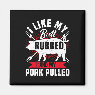 Aimant Homme drôle BBQ Grillade porc effiloché