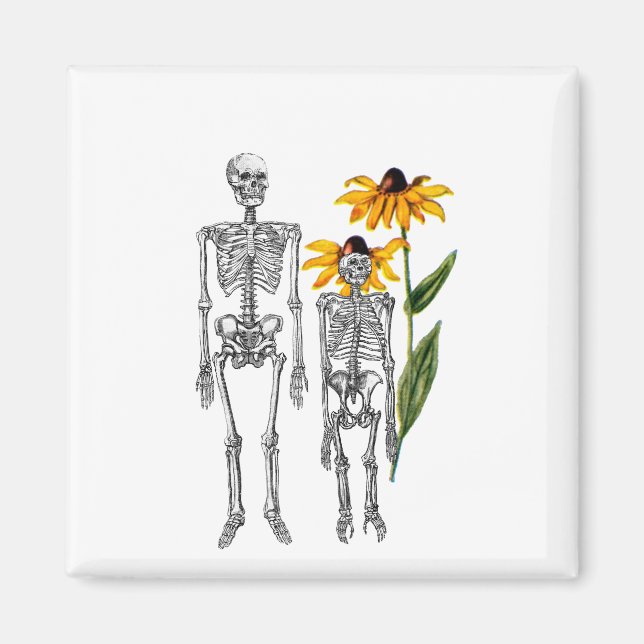 Aimant Homme drôle Chimpanzé Squelette Noir Eyed Susan (Devant)