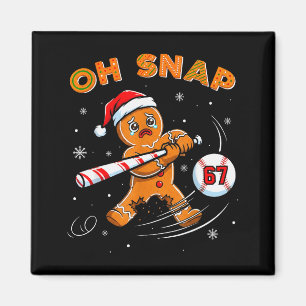 Aimant Homme en pain d'épices drôle Oh Snap 67 Baseball M