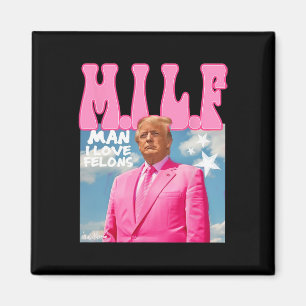 Aimant Homme j'aime les condamnés drôle Trump rose 2024 p