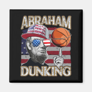 Aimant Homme lincoln abraham dunking basketball patriotiq