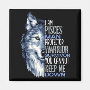 Aimant Homme Loup Poissons Homme Guerrier Positif Zodiaqu