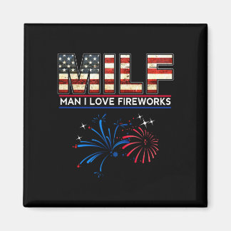 Aimant Homme mec j'aime les feux d'artifice drôle patriot