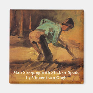Aimant Homme penché avec bâton, bêche de Vincent van Gogh