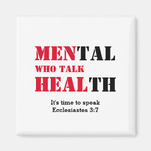 Aimant HOMMES DE Santé Mentale QUI PARLENT GUÉRIR Rouge C