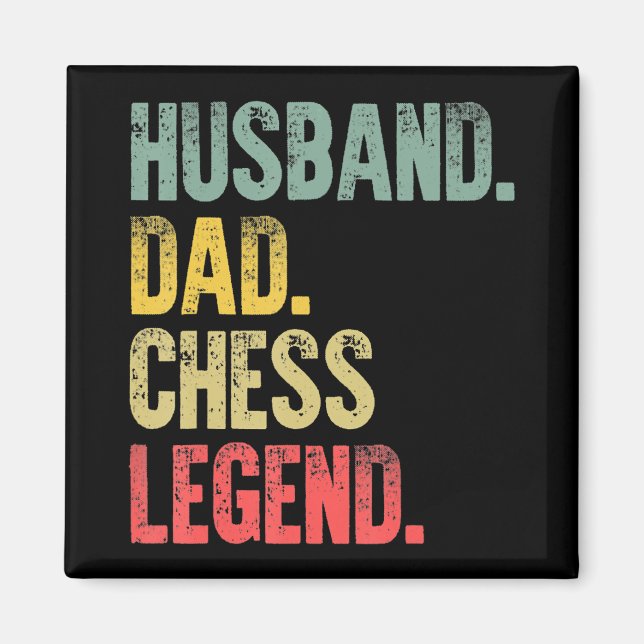 Aimant Hommes Drôle Mari Cadeau Papa Échecs Légende (Devant)