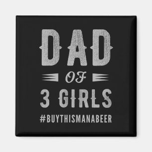 Aimant Hommes Papa De 3 Filles Pour Hommes Noël Et Pères