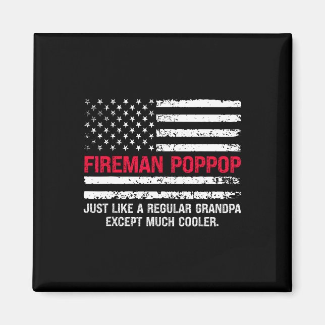 Aimant Hommes Pompier Pop Pop Usa Drapeau Fier Pompier Gr (Devant)
