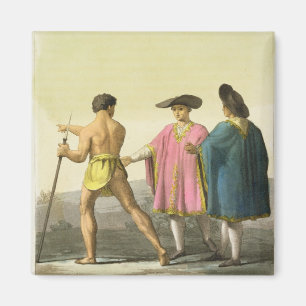 Aimant Hommes utilisant les ponchos cérémonieux à