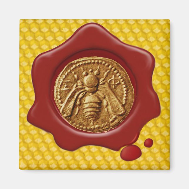 AIMANT HONEY BEE RED WAX SEAL (Devant)