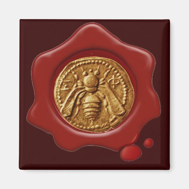 AIMANT HONEY BEE RED WAX SEAL (Devant)