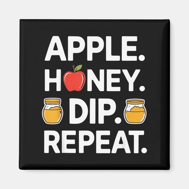 Aimant Honey Dip Repeat Funny Rosh Hashanah Jewish New Ye (Devant)