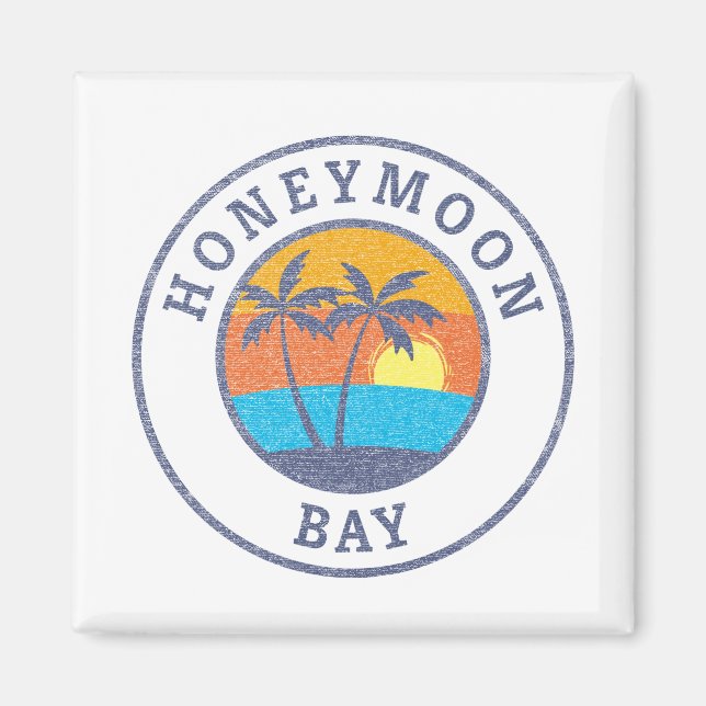 Aimant Honeymoon Bay, St. John, Usvi Faded Classic Style (Devant)