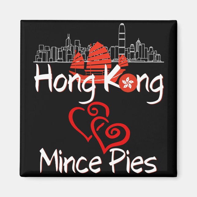 Aimant Hong Kong aime Mince Pies Ville (Devant)