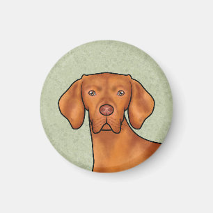 Aimant Hongrois Vizsla Caricature Pointeur Chien vert têt